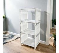 Shein Estantería apilable ahorradora de espacio, gabinete de zapatos de metal duradero con divisores de tela de calidad, adecuado para la entrada y el dormi
