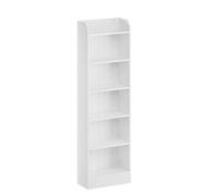 Shein Estantería de 6 niveles, para alenar y guardar objetos coleccionables, con paneles ajustables, para salón y oficina, 24 x 48 x 169,5 cm, color blanco