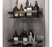 Shein Estantería de ducha, estante de baño, estante de inodoro con ventosa de acero inoxidable, organizador de inodoro, accesorios de baño, decoración de ha