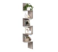 Shein EstanterÍa de Esquina en Pared, EstanterÍa Esquinera de 5 Niveles, Estanteria Libros, para Dormitorio, Sala de Estar, BaÑo, Oficina en Casa, Greige, V