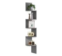 Shein EstanterÍa de Esquina en Pared, EstanterÍa Esquinera de 5 Niveles, Estanteria Libros, para Dormitorio, Sala de Estar, BaÑo, Oficina en Casa, Gris Par