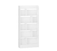 Shein Estantería de libros, estantería de pie, con 6 compartimentos, para salón, oficina, dormitorio, 24 x 80 x 170 cm, color blanco