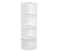 Shein Estantería esquinera de 4 Niveles, estantes de Almacenamiento Independientes, estantería de Madera, para Cocina, Dormitorio, Sala de Estar, Oficina, B