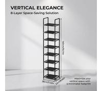 Shein Estantería vertical de 8 niveles para zapatos, organizador de almacenamiento estrecho y alto que ahorra espacio para espacios pequeños como entrada, p