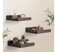 Shein Estantes flotantes de madera para macetas, estante de pared de madera natural pequeño para exhibir cuadros, de paulonia, montado en la pared, color ma