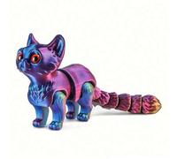 Shein Estatua de gato de dibujos animados articulada impresa en 3D, la talla grande vendida de 2026, figura de gato con articulaciones flexibles y articulac