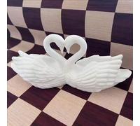 Shein Estatua Romántica de Cisne, Estatua de Pareja Decorativa, Adorno de Cisne con Forma de Corazón, Perfecto para Dormitorio, Tocador, Sala de Estar, Boda