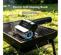Shein Este cepillo de limpieza de parrilla eléctrica para exteriores presenta un diseño inalámbrico y portátil con un cabezal de cepillo de acero inoxidable