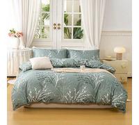 Shein Este conjunto de 3 piezas de ropa de cama con estampado de hojas y flores está hecho de tela de microfibra de alta calidad, ultra suave y transpirable