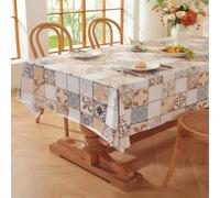 Shein Este mantel rectangular de plástico PVC presenta un diseño impreso simple y de moda, es 100% impermeable y resistente al aceite, y es fácil de limpiar