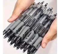 Shein Este set de 12 bolígrafos de alta capacidad presenta puntas finas de 0.5mm, tinta negra, agarre cómodo, secado rápido y escritura suave, lo que los ha