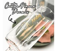 Shein Etiquetas de nombre personalizadas de vinilo para copas de vino y flautas de champán, decoración de boda, damas de honor, novia, dama de honor, solo p