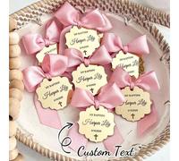Shein Etiquetas personalizadas para recuerdos de bautizo, boda, acrílico dorado espejo, Mi Bautizo, recuerdos de bautizo, bienvenida baby shower, personaliz