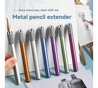 Shein Extensor de lápiz extensible, alargador de lápiz, soporte de lápiz para estudiantes, clip de lápiz de bosquejo de metal, extensor de lápiz de cabeza ú
