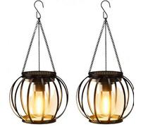 Shein Faroles solares para uso en exteriores, iluminación vintage resistente al agua alimentada por energía solar para decoración exterior, adecuada para Ha