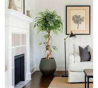 Shein Ficus artificial de 120 cm, con maceta, ideal para decorar el hogar, la oficina y el salón.