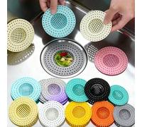 Shein Filtro de drenaje, atrapador de cabello para baño, colador de fregadero de cocina, tapón de drenaje portátil, tapón de desechos de alimentos de plásti