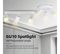 Shein Foco empotrado GU10, Luces colgantes rectangulares blancas para el techo, Foco LED, Giratorio para iluminación del hogar, Sala de estar, Comedor, Dorm