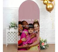 Shein Fondo de arco personalizable con nombre/texto - Hecho de tela de poliéster elástica, adecuado para bodas, fiestas de cumpleaños, arcos decorativos per