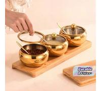 Shein Frasco de especias de acero inoxidable de gran capacidad y grosor, bote de sal y azúcar para especias, bote para especias de barbacoa comercial con cu