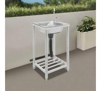 Shein Fregadero de cocina, fregadero de acero inoxidable, fregadero individual independiente, fregadero integrado, tres tamaños: 42/50/60 cm, fácil de insta
