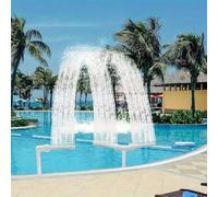 Shein Fuente de piscina ajustable de 2 en 1 con rotación de 360° y inclinación de 350°, función de rociado dual para piscinas sobre el suelo/enterradas, dec