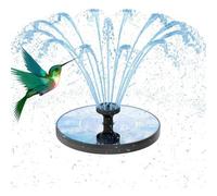 Shein Fuente solar para jardín exterior, fuente solar mejorada para baño de pájaros, sin batería incorporada, funciona solo bajo luz solar directa, con 6 bo
