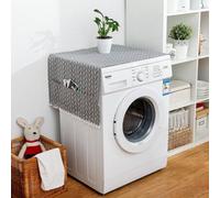 Shein Funda protectora geométrica para lavadora, bolsa, organizador, almacenamiento, decoración de cocina, artículos del hogar, regalo del Día de la Madre,