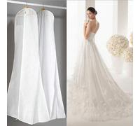 Shein Funda protectora para vestido de novia blanco, extra larga y grande, cubierta antipolvo para vestido de novia con bolsa de almacenamiento plegable par