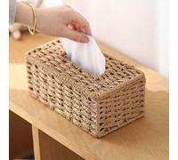 Shein Fundas tejidas a mano para cajas de pañuelos (estilo bohemio y wabi-sabi) - Organizadores de escritorio para la sala de estar, mesitas de noche del do