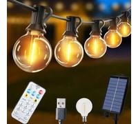 Shein G40 Luces de Cadena Solares para Exteriores LED Alimentadas por Energía Solar Luces de Cadena de Globo Impermeables Luces Colgantes, Adecuadas para Ja