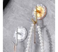 Shein Gancho adhesivo de acrílico plateado sin perforación, con gran poder de sujeción. Perchero de toallas para baño, entrada, pasillo, cocina, montaje en