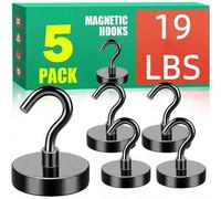 Shein Gancho magnético con fuerza de tracción de 9 kg, imán de neodimio con gancho, esencial para camarotes de crucero, adecuado para colgar en el refrigera