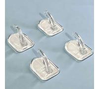 Shein Ganchos adhesivos transparentes de acrílico sin taladro para colgar llaves, toallas, ropa y artículos pequeños, ganchos adhesivos de plástico fuertes