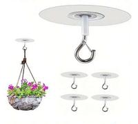 Shein Ganchos autoadhesivos para techo de uso pesado - Ganchos de PVC sin taladro, adecuados para colgar globos, carillones de viento, luces, plantas, etc.