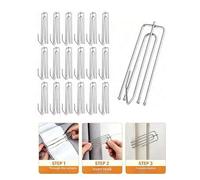 Shein Ganchos de cortina plisada de acero inoxidable de 4 puntas, estilo de metal chapado premium y duradero, aptos para colgar cortinas plisadas, cortinas