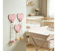 Shein Ganchos de pared con forma de corazón, adecuados para la habitación del bebé y la habitación de los niños, se pueden colgar ropa, baberos, sombreros,