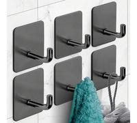 Shein Ganchos sin taladrado de acero inoxidable, ganchos adhesivos fuertes para bata, toalla, llave, accesorios de baño y cocina, percheros de pared, ropa,