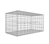 Shein Gavión de Piedra, Gavión Metálico, con Malla de 5 x 10 cm, Galvanizado, Decoración de Jardín, Separador de Pared, 100 x 50 x 50 cm, Plata