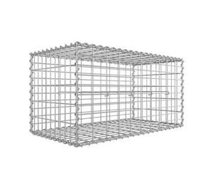 Shein Gavión de Piedra, Gavión Metálico, con Malla de 5 x 10 cm, Galvanizado, Decoración de Jardín, Separador de Pared, 100 x 50 x 50 cm, Plata