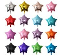 Shein Globo de aluminio en forma de estrella de 5 puntas de 18 pulgadas, paquete de 10 piezas, muy adecuado para bodas, fiestas de cumpleaños y decoración d