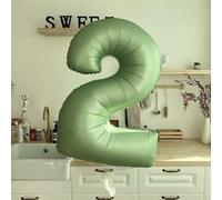 Shein Globo de número de 40 pulgadas verde oliva, globo de lámina de cristal lindo, suministros de decoración para fiestas, vacaciones y cumpleaños