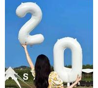 Shein Globo digital de lámina blanco de 34 pulgadas para decoración de fiesta de cumpleaños, boda, aniversario, Navidad