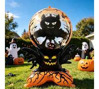Shein Globo gigante autoportante de 158 cm para Halloween con bola de cristal, gato negro y papel de aluminio con base, globo grande de película de poliéste