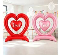 Shein Globos con forma de corazón con letra "Amor" de gran tamaño - 18"/45" Decoraciones de fiesta duraderas de lámina, reutilizables para cumpleaños, bodas