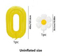 Shein Globos con número de flor de margarita de 40 pulgadas, ideales para fiestas de cumpleaños, celebraciones de aniversario y eventos al aire libre - Deco