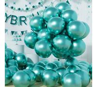 Shein Globos de fiesta verdes de 5/10/12 pulgadas, 30-150 piezas, globos de látex metálicos azul-verde brillantes y gruesos con helio, decoración perfecta p