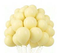 Shein Globos de látex amarillo claro, de 5/10/12/18 pulgadas -10/20/30/40/50 piezas, globos de color amarillo pastel, adecuados para cumpleaños, fiestas, ll