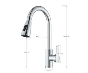 Shein Grifo de cocina de acero inoxidable con cabezal rociador extraíble, grifo giratorio de 360° con 2 modos de salida de agua, grifos extraíbles de una so