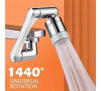 Shein Grifo giratorio de 1440° de acero inoxidable con brazo robótico y diseño a prueba de salpicaduras y cabezal adaptador multifunción - para agua potable